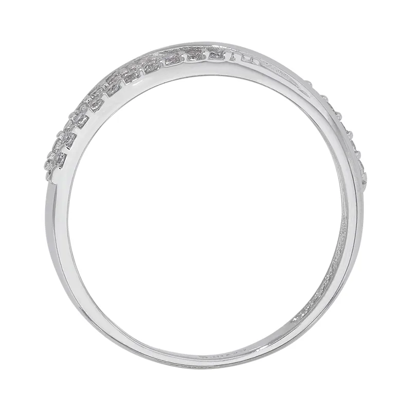 Anillo en oro blanco de 18 Kilates, con zircones